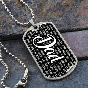 Personalized Dad (With Kids Names) Dog Tag Necklace - Love You This Much